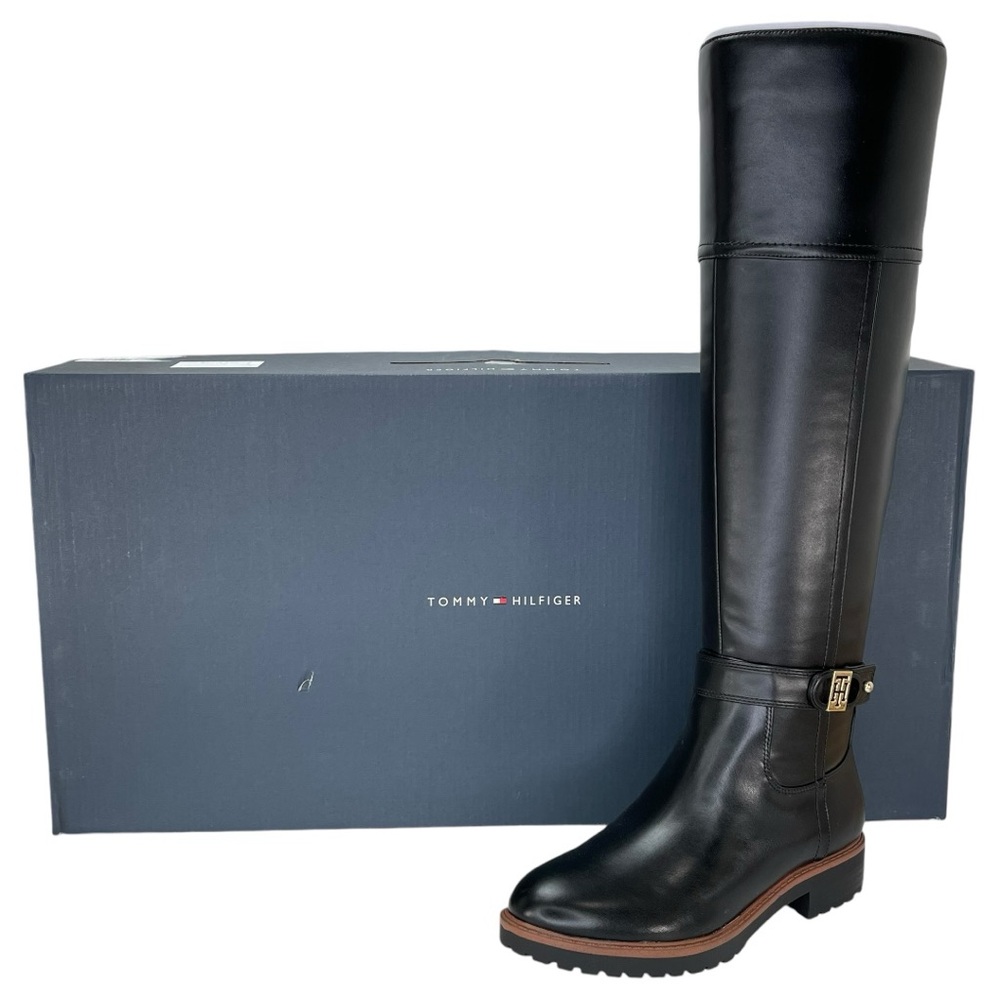 Tommy Hilfiger Felvia Black Knee High Womens Boots Size 6M